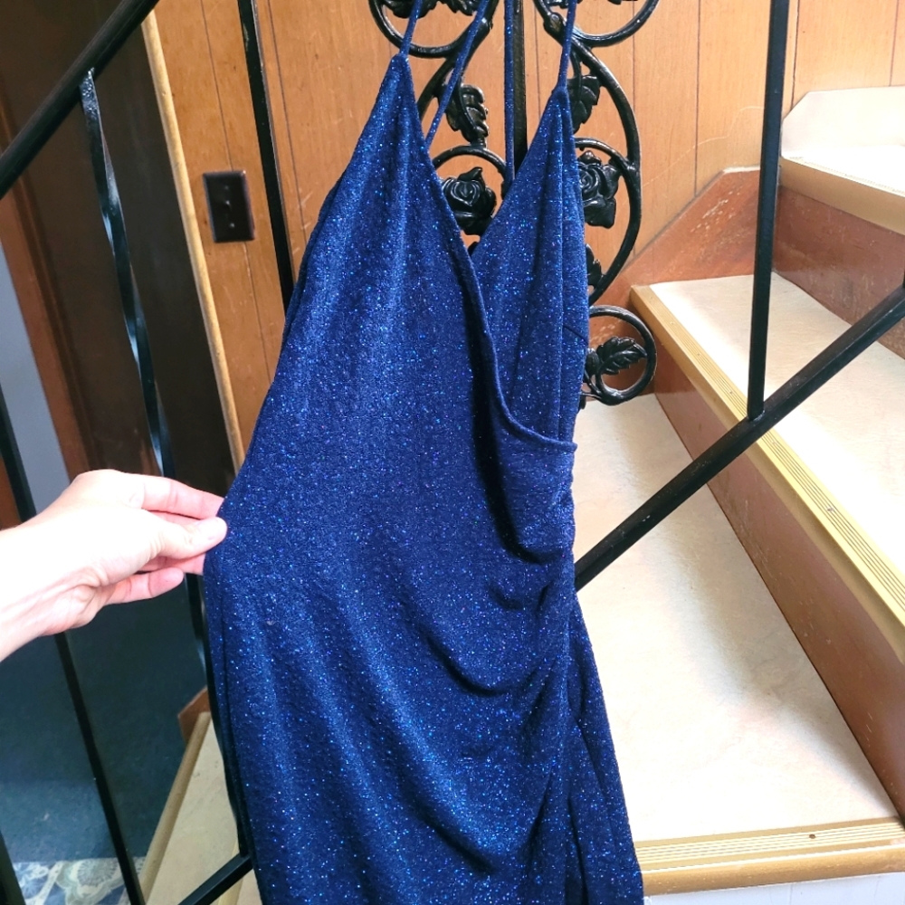 Womens navy glitter dress